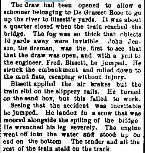 1107b The Daily Times (New Brunswick, NJ) — Thursday, November 7, 1895 Wreck - Engine goes into the South River p2